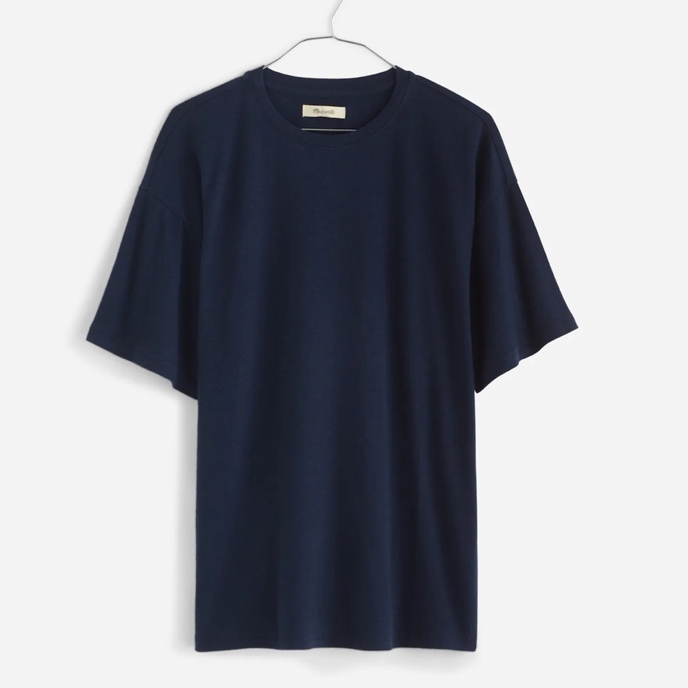 Linen-Blend‎ Crewneck Oversized Tee